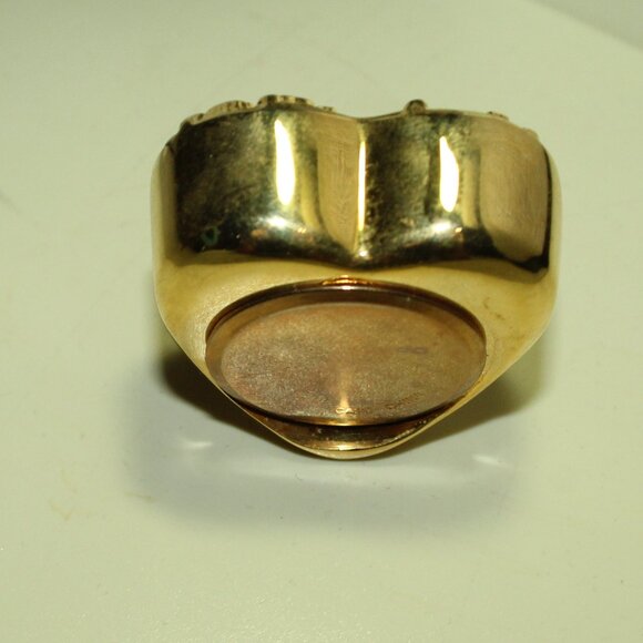 Vintage Miniature Brass Gold Tone 1.5" x 1.5" Heart Timex Clock - Picture 7 of 7